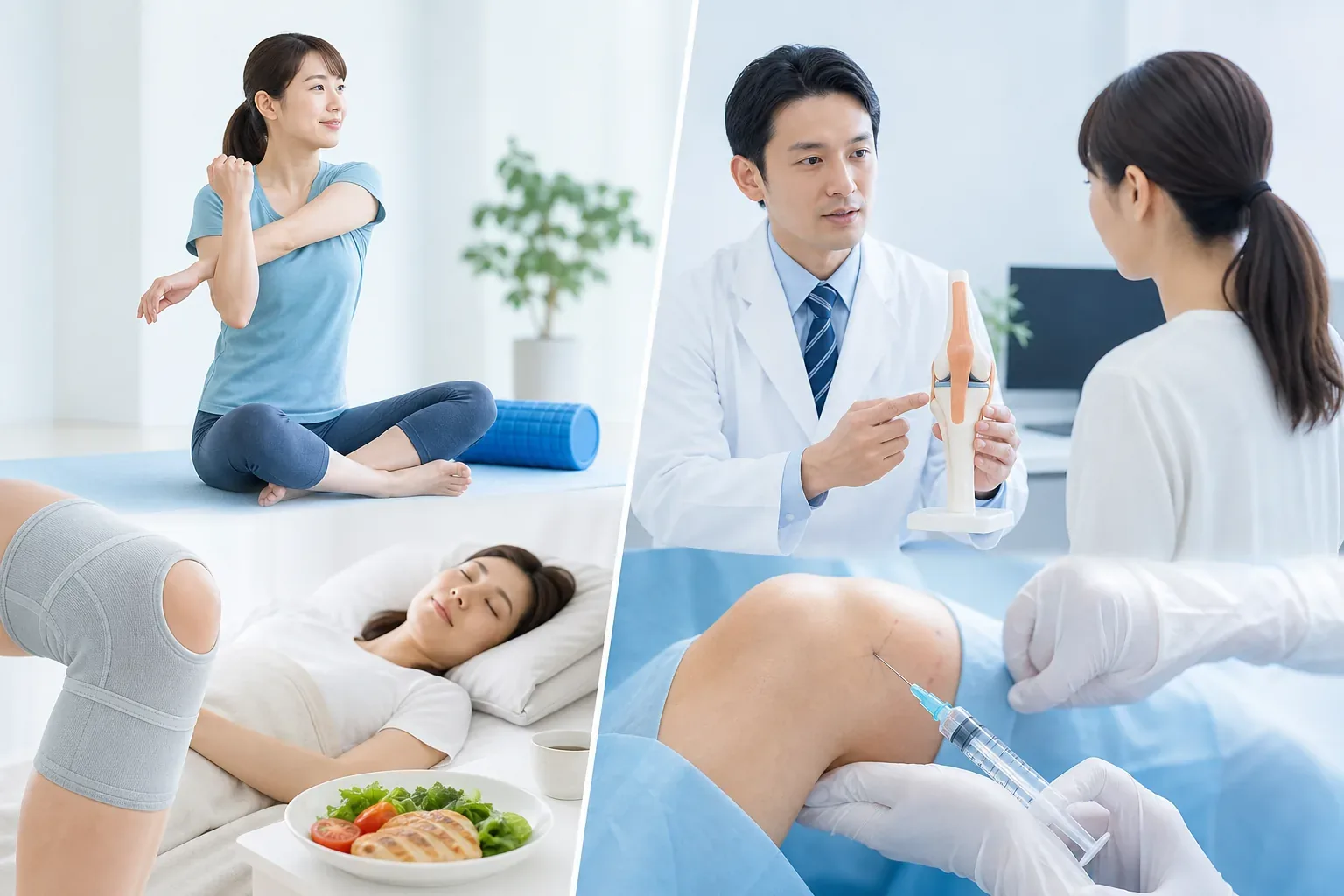 保存的な対応と医療機関での治療を比較するイメージ